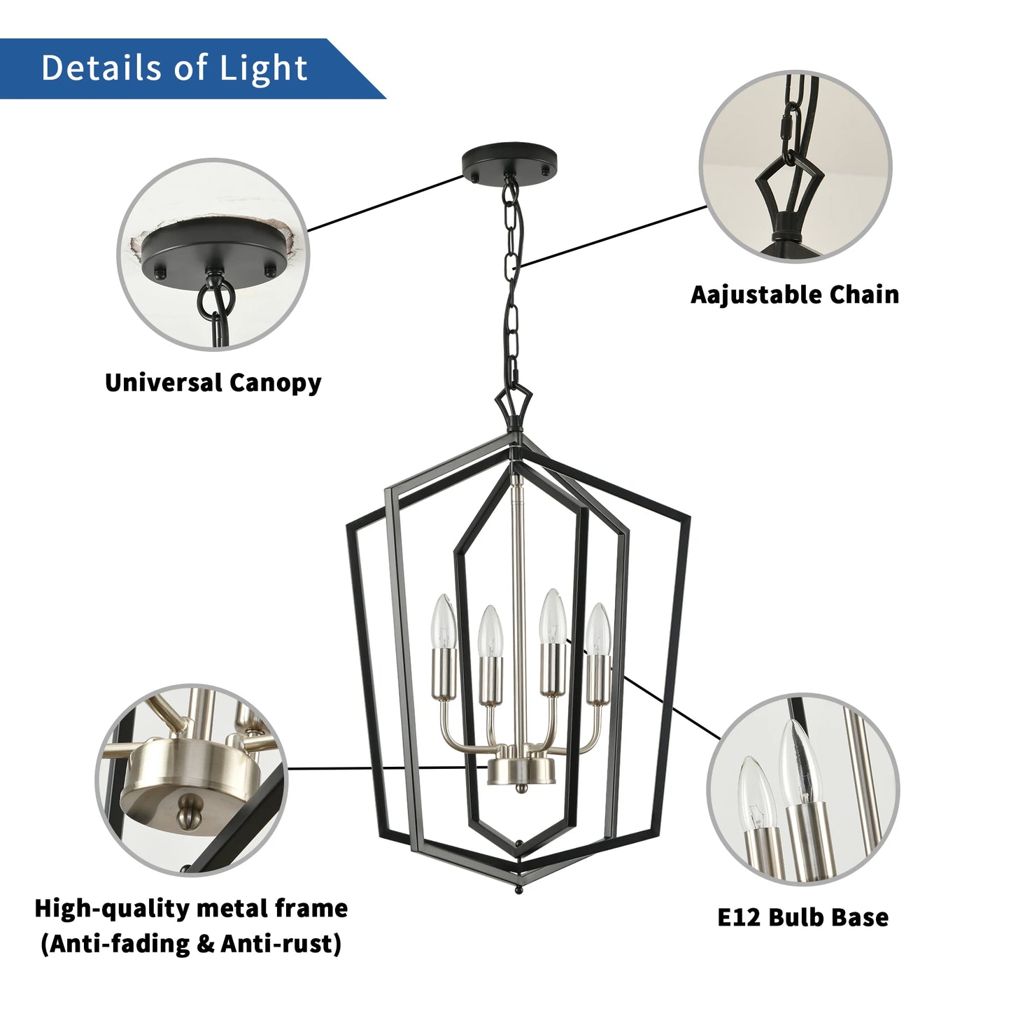 4 Light Luxury Chandeliers Industrial Pendant Lighting