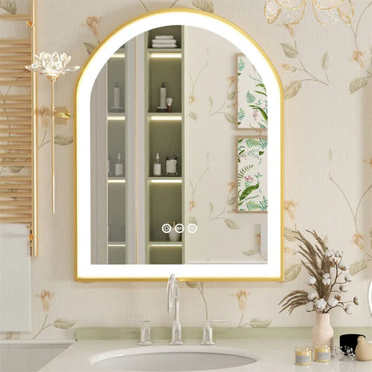 LUVODI Arch LED Bathroom Mirror With Demister And Frame