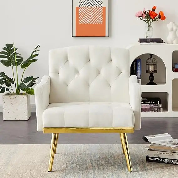 55 Inch Velvet Loveseat Sofa With Gold Metal Legs Tufted